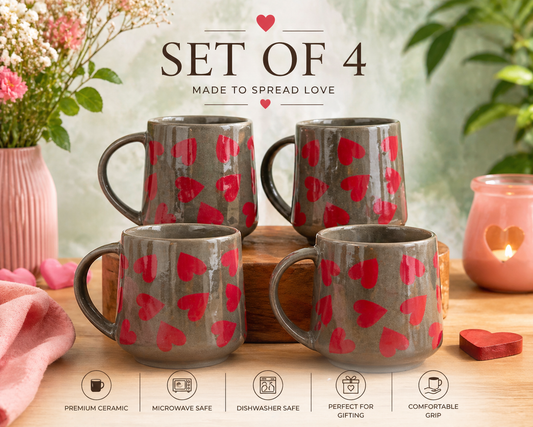 Little Hearts Ceramic Mug Set – 350ml