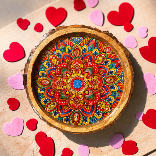 Mandala Art Solid Wood Trays