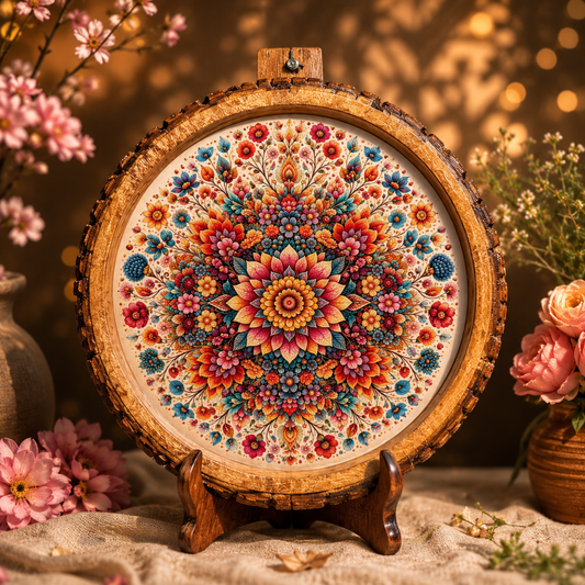 Floral Natural Bark Edge Trays