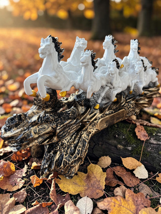 7 Running Horses Sculpture