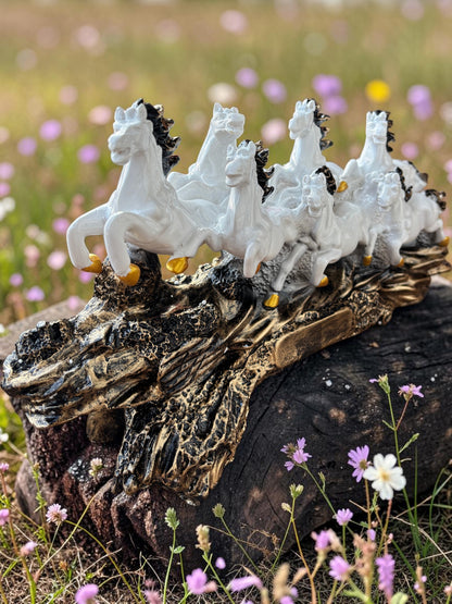 7 Running Horses Sculpture