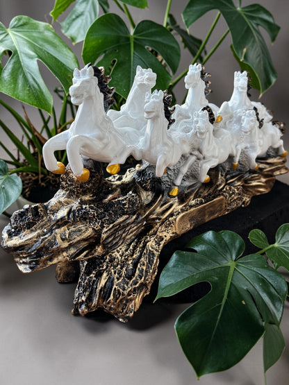 7 Running Horses Sculpture