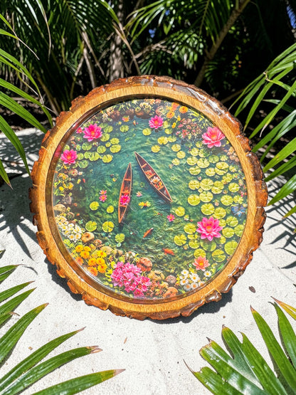 Lotus Pond Solid Wood Trays