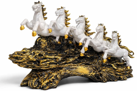 7 Running Horses Sculpture