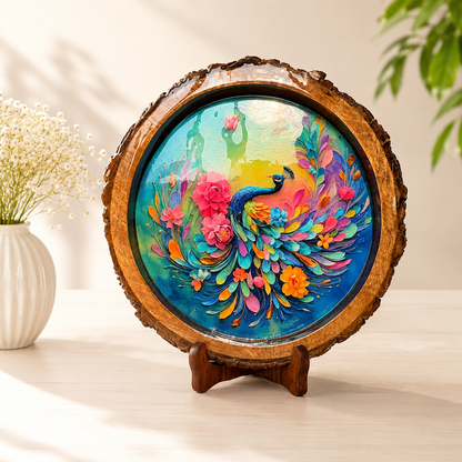 Rainbow Peacock Solid Wood Trays