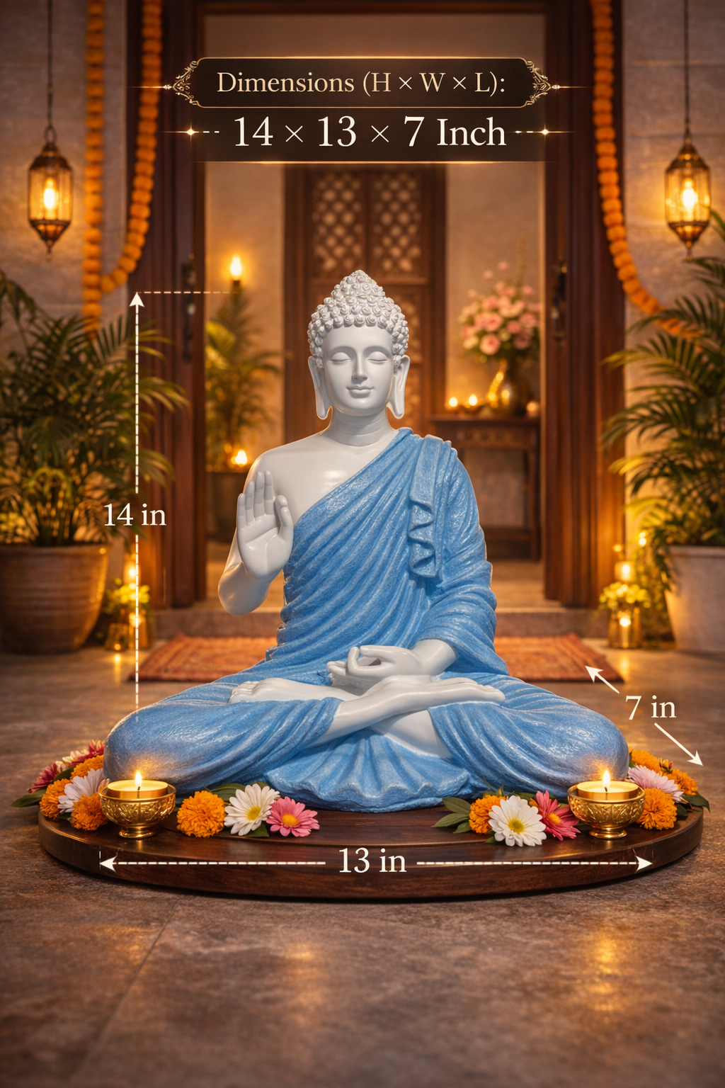 Sky Serenity Blessing Buddha Sculpture