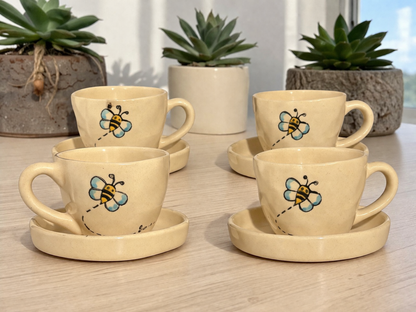 Bee Happy Cup and Saucer Set – 220 ml