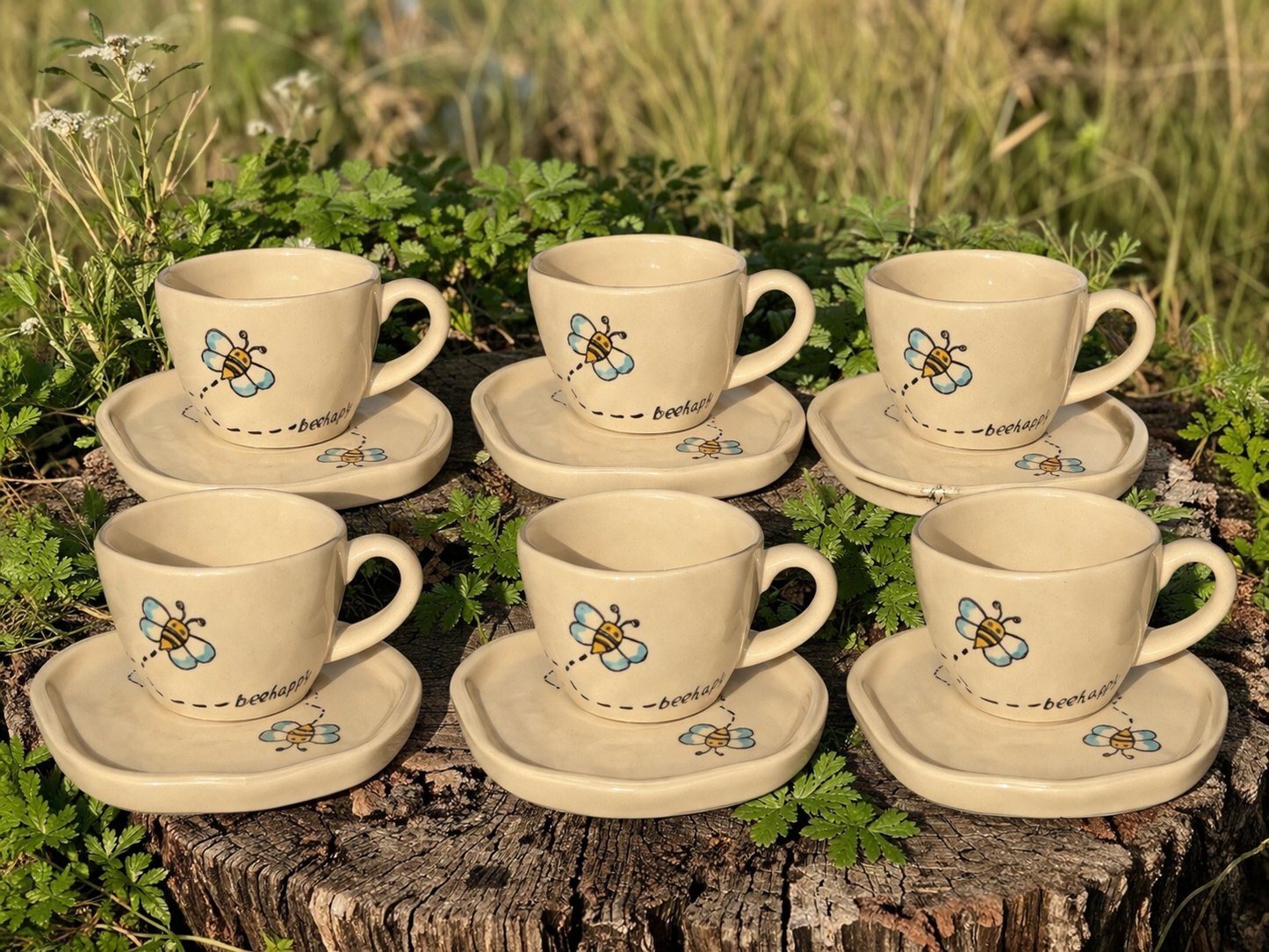 Bee Happy Cup and Saucer Set – 220 ml