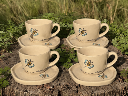Bee Happy Cup and Saucer Set – 220 ml