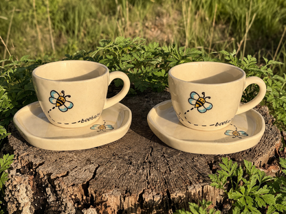 Bee Happy Cup and Saucer Set – 220 ml