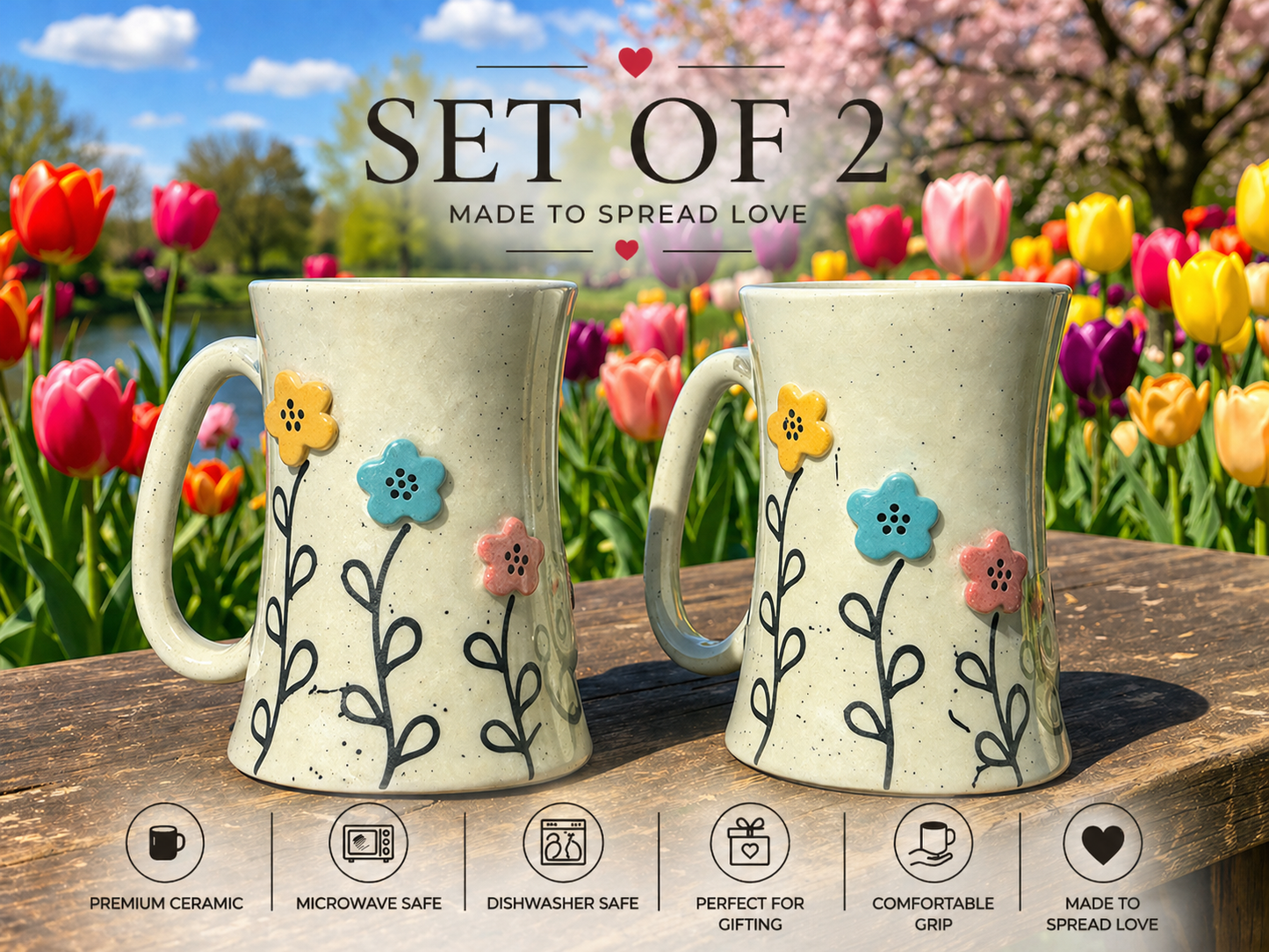 3D Floral mugs– 330ml