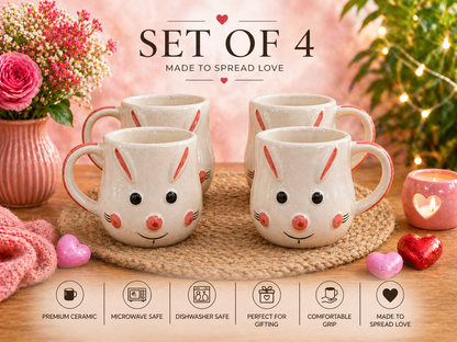 3D Cute Bunny Ceramic Mug– 350ml