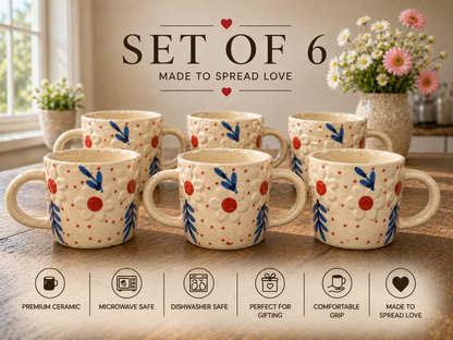 Rustic Hand painted Coffee Mugs – 350ml