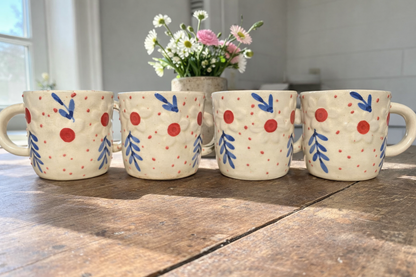 Rustic Hand painted Coffee Mugs – 350ml