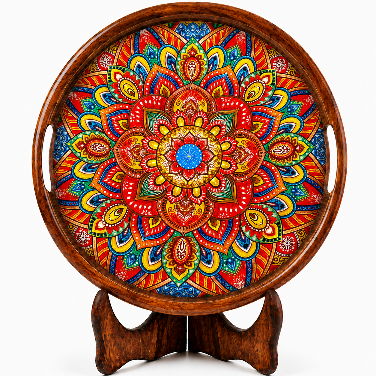 Mandala Art Natural Bark Edge Trays