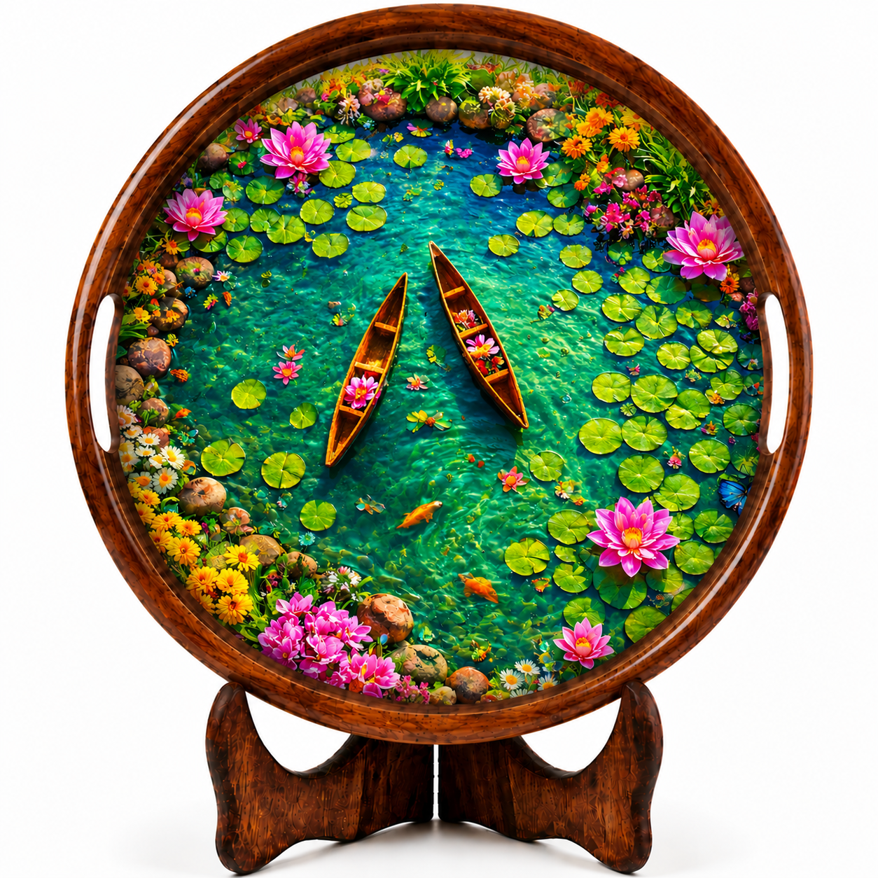 Lotus Pond Natural Bark Edge Trays