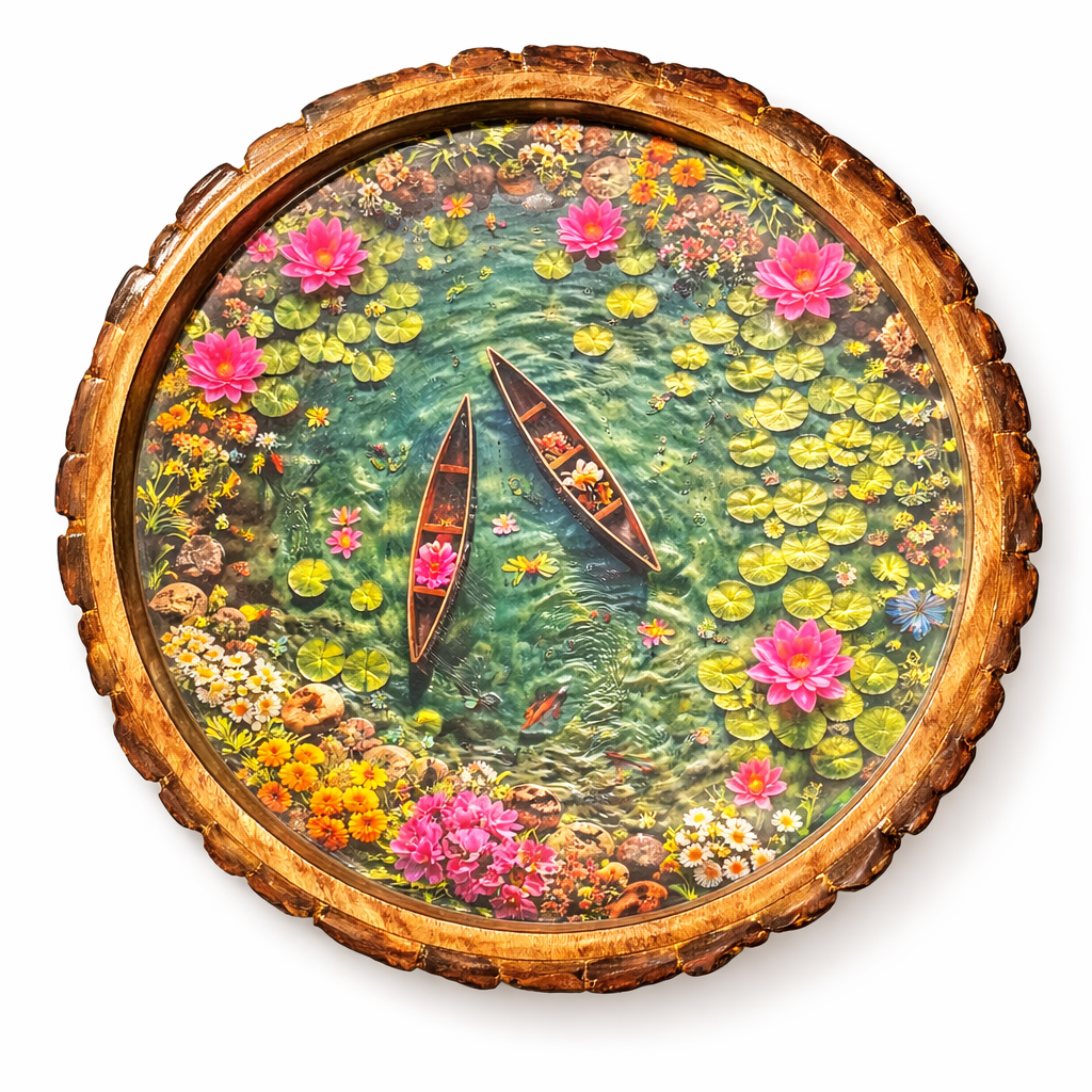 Lotus Pond Solid Wood Trays
