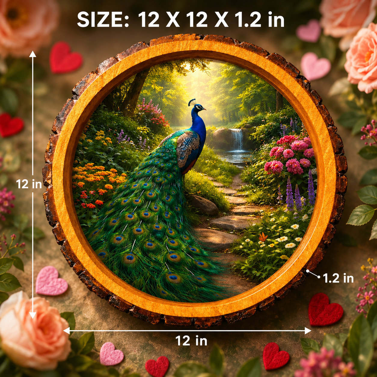 Peacock Garden Solid Wood Trays