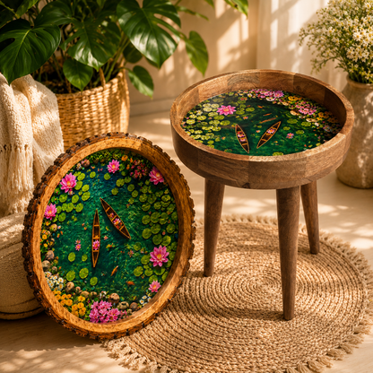 Lotus Pond Solid Wood Trays