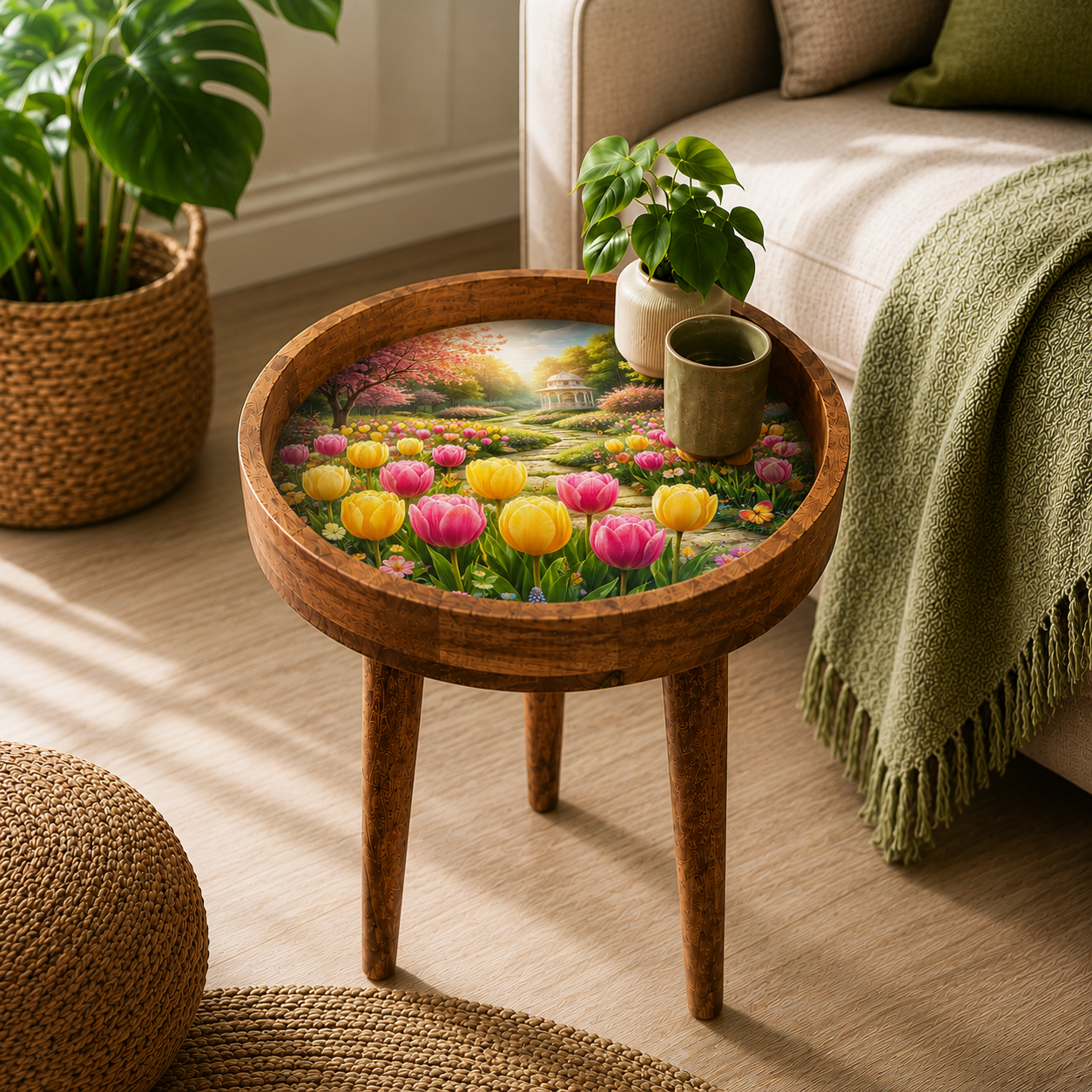 Tulip Garden Solid Wood Trays