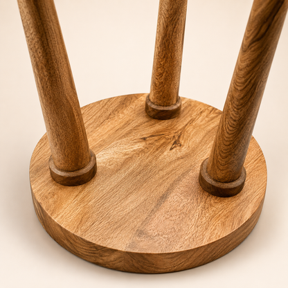 Rainbow Peacock Design Wooden Side Table