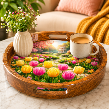 Tulip Garden Solid Wood Trays