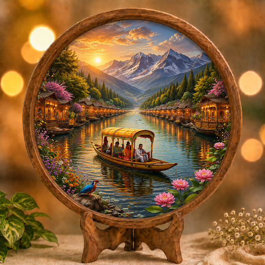 Dal Lake Wooden Serving Tray with Handle