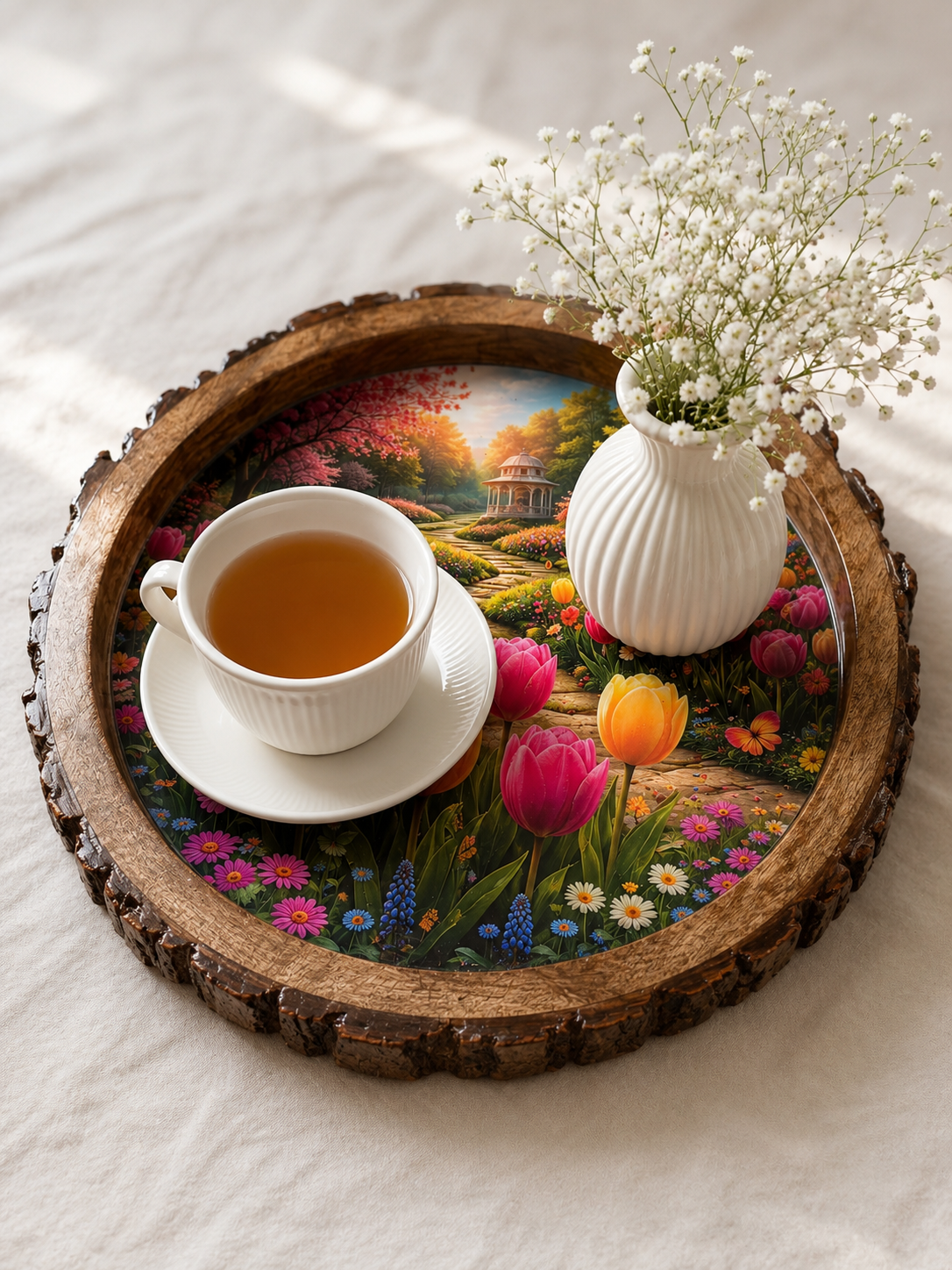 Tulip Garden Solid Wood Trays