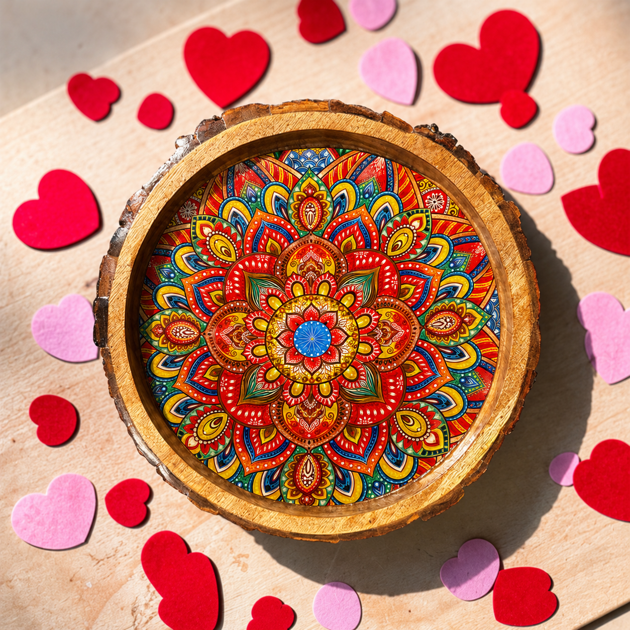 Mandala Art Solid Wood Trays