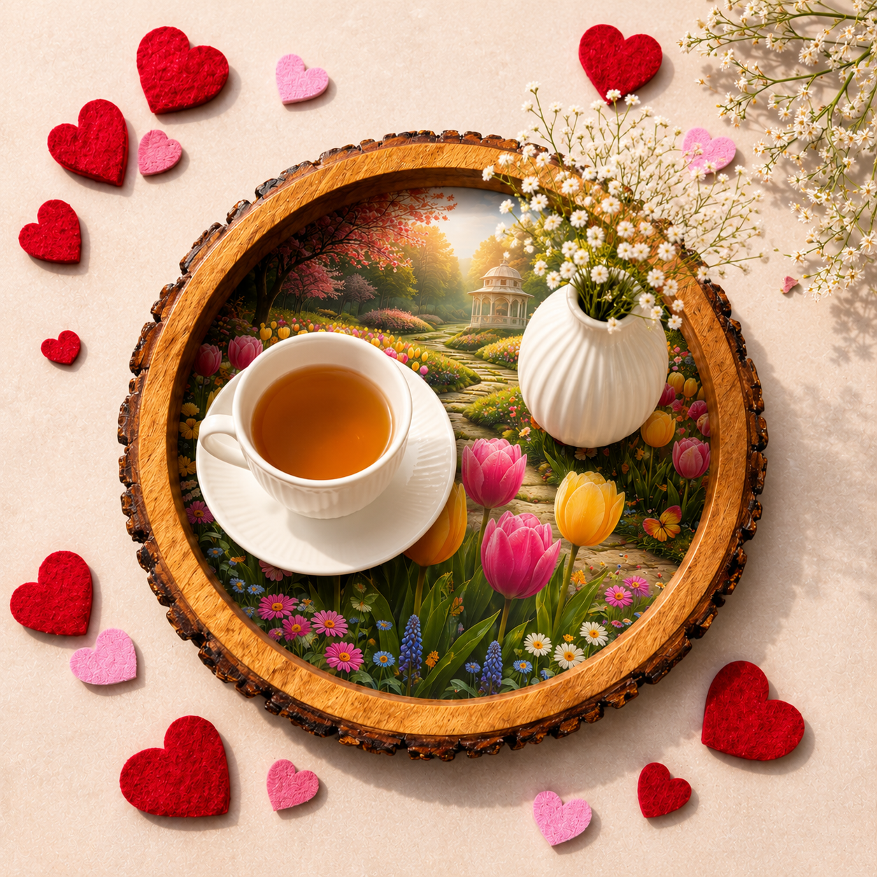 Tulip Garden Solid Wood Trays