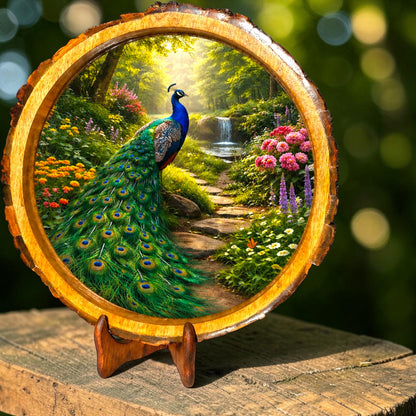 Peacock Garden Solid Wood Trays