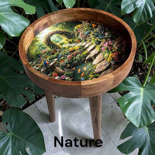 Handcrafted Nature Wooden Side Table