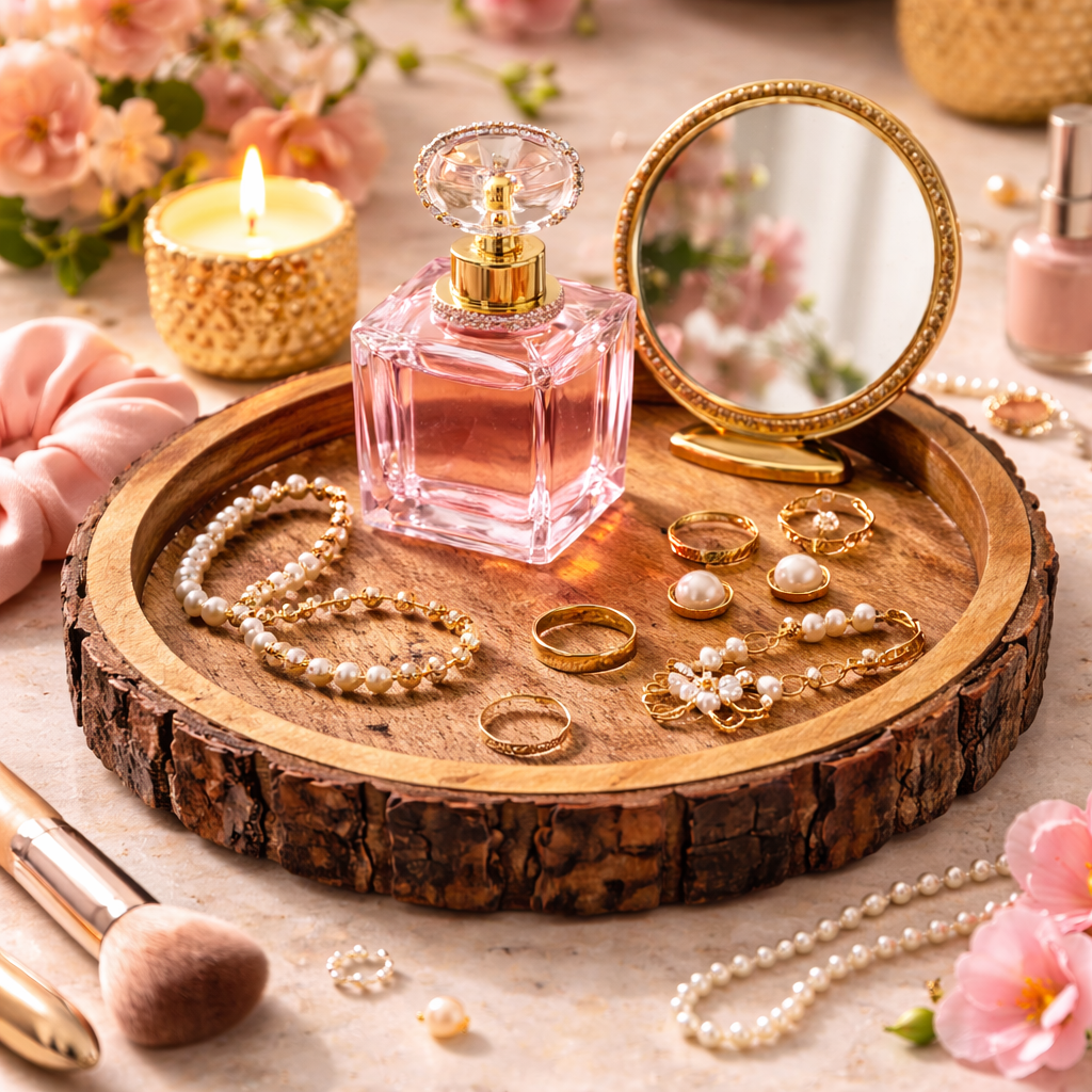 Classic Wooden Natural Bark Edge Tray