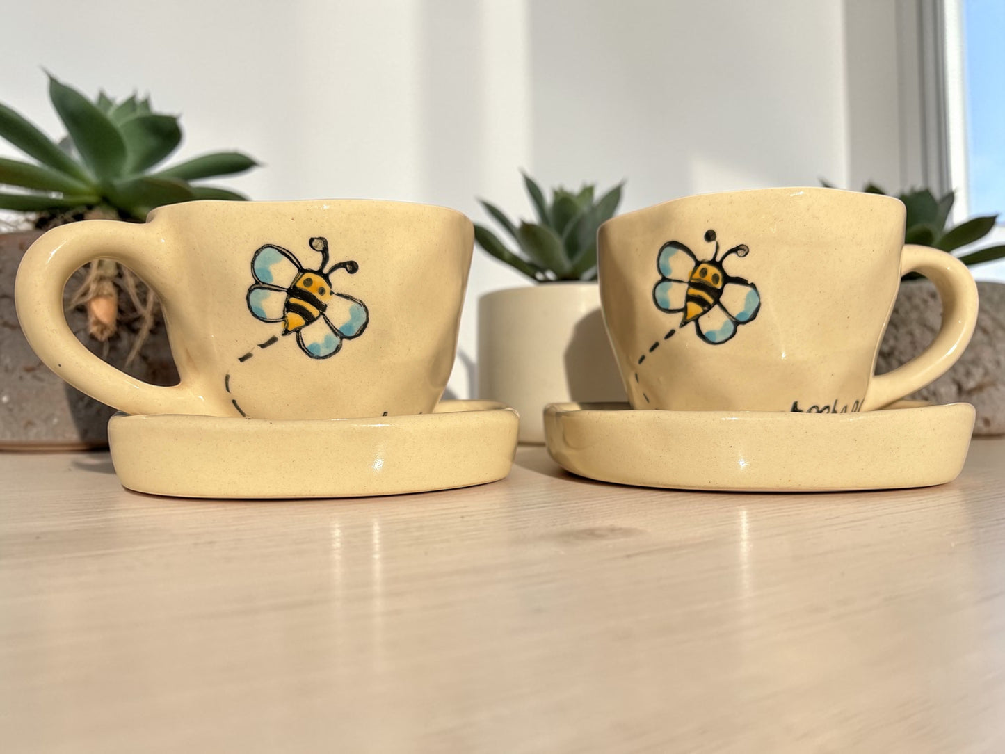 Bee Happy Cup and Saucer Set – 220 ml
