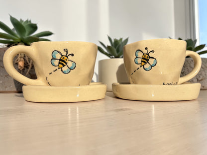 Bee Happy Cup and Saucer Set – 220 ml