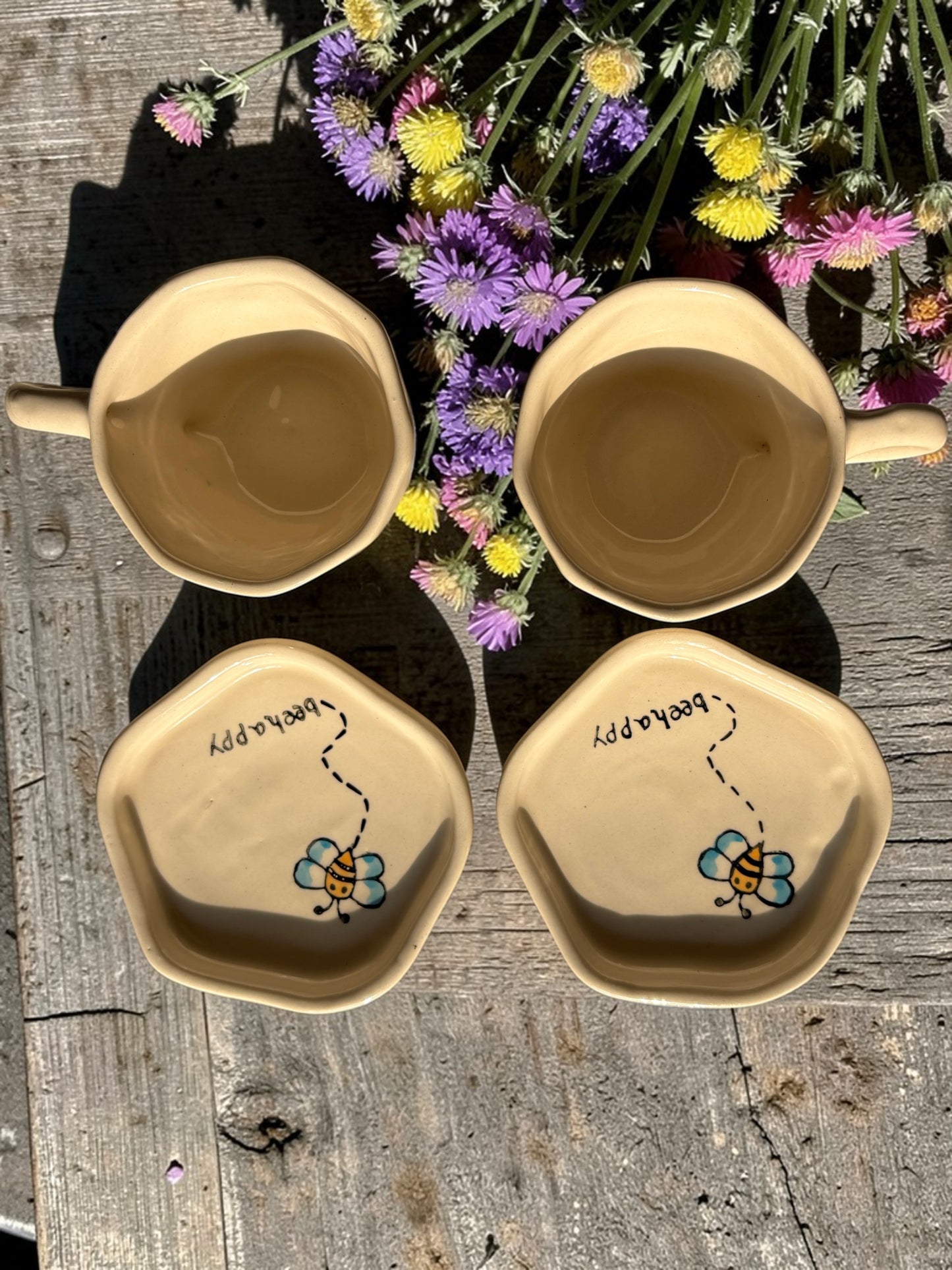 Bee Happy Cup and Saucer Set – 220 ml