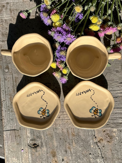 Bee Happy Cup and Saucer Set – 220 ml