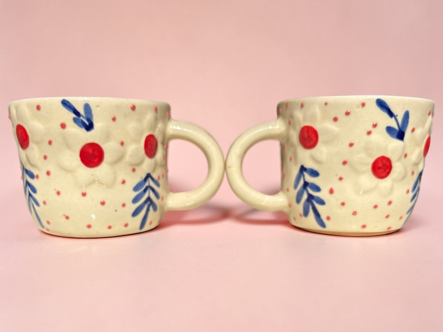 Rustic Hand painted Coffee Mugs – 350ml