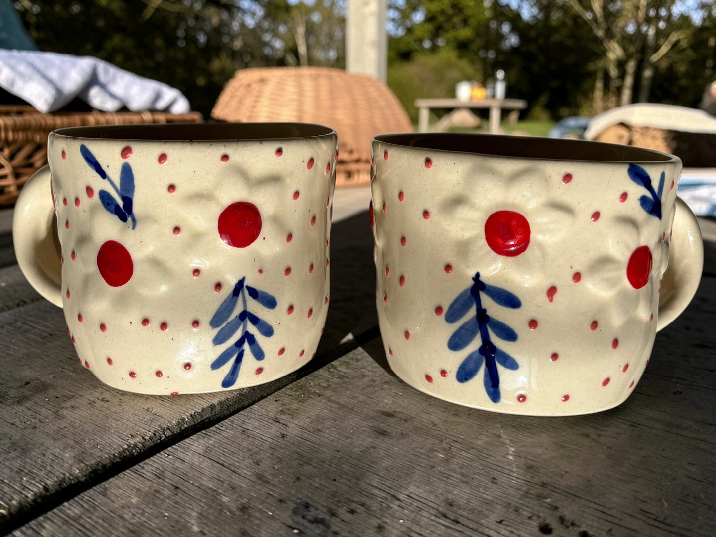 Rustic Hand painted Coffee Mugs – 350ml