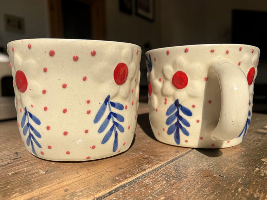 Rustic Hand painted Coffee Mugs – 350ml