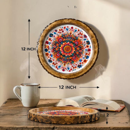Floral Solid Wood Trays