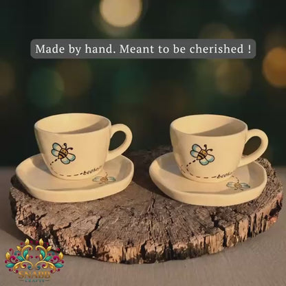 Bee Happy Cup and Saucer Set – 220 ml