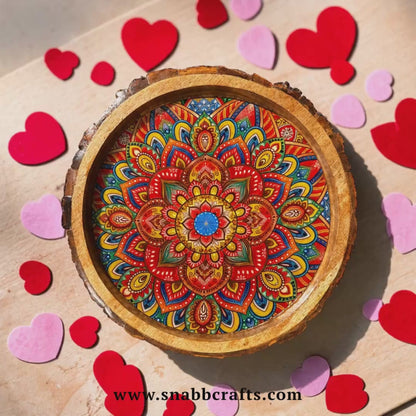 Mandala Art Solid Wood Trays