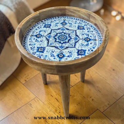 blue-motif-mango-wood-side-table-video