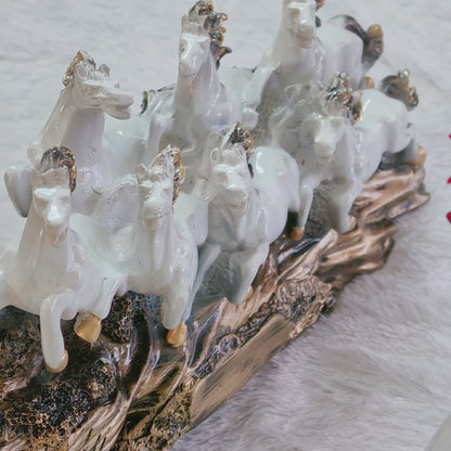 7 Running Horses Sculpture