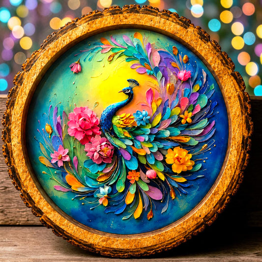 Rainbow Peacock Solid Wood Trays